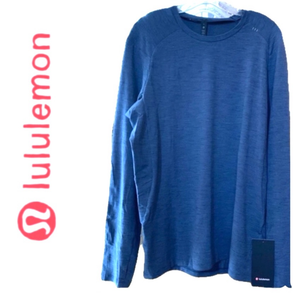 “NEW” Men’s Heathered Blue lululemon Surge LS SZ. S or XL Unisex BNWT - Picture 11 of 12